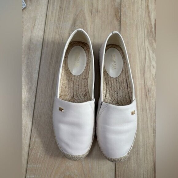 WORN ONCE-MICHEAL KORS-Kendrick Metallic Faux Pebbled Leather Espadrille - Picture 1 of 7